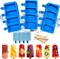 Popsicle Molds Set of 3,Ice Pop Molds Silicone 4 Cavities Ice Cream Oval Cake Pop Mold,with 50 Wooden Sticks for DIY Popsicle,Cake Pop, Ice Pop, Cakesicles(blue)
